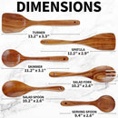 Zulay Kitchen 6-Piece Wooden Cooking Spoons Set – Heat-Resistant, Smooth Teak Utensils with Comfort Grip – Lightweight & Durable – Easy to Clean, Perfect for Non-Stick Cookware by CozyNest Decor