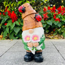 Garden Gnome Statues Outdoor Decor, Solar Gnomes with LED Lighted Flowers, Solar Resin Garden Outdoor Statue Sculpture, for Woman Gift Home and Garden Decor by GreenHaven Gardens