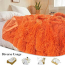 XeGe Luxury Faux Fur Bed Blanket, Orange Soft 60x90 Fluffy Throw, Shaggy Plush Decorative Blanket, Cute Furry Fuzzy Bed Throw for Bedroom Living Room Sofa, Orange, 60x90 by CozyNest Decor