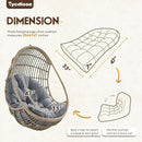 Egg Chair Cushion Replacement, Waterproof Outdoor Hanging Egg Swing Chair Cushions Pads, U-Shaped Thickened Cushions for Hanging Eggs Chair with Ties, 47x33x7 Inches (Grey) by GreenHaven Gardens