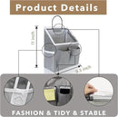 3pcs Small Wall Hanging Organizer Bag, Linen Fabric Door Hanging Storage Basket with Pockets, Waterproof Bin for Kitchen, Bedroom, Office, RV Camper (Gray) by CozyNest Decor