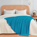 inhand Teal Throw Blanket for Couch and Bed, Soft Living Room Home Decor Knitted Twin Size Blanket, Outdoor Lightweight Breathable Summer Blanket, Farmhouse Warm Woven Decorative, 60"x80" by CozyNest Decor