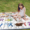 Baby Play Mat, 50x50 Playpen Mat with Super Soft Touch, Activity Mats with Upgraded Anti-Slip Bottom, Machine Washable Crawling Mats for Floor & Picnic (Animal Alphabets) by TinyTreasures Baby Boutique