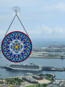 Mandala Suncatcher Stained Glass - Handmade Gifts for Women, Suncatchers for Windows - Window Hangings with Chain and Hook, 6 inch Stained Glass Suncatcher for Mom by GreenHaven Gardens
