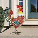 21" Metal Rooster Decor, Outdoor Garden Statues, Metal Chicken Sculpture for Backyard Patio Kitchen Decor by GreenHaven Gardens