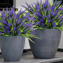 Geegoods 24 Bundles Artificial Plants Flowers Outdoor – Faux Lavender Flowers with Monkey Grass UV Resistant Plastic Faux Plants for Garden Porch Window Patio Hanging Planter Home Decor by CozyNest Decor