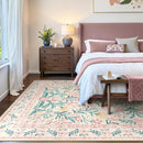 Wonnitar Floral Large Rugs for Living Room, Soft Light Pink Rug Washable 9x12 Carpet Non Slip, Boho Foldable Non-Shedding Kids Carpet for Bedroom Girls Nursery Dorm Playroom by TinyTreasures Baby Boutique