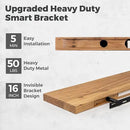 RICHFOCUS Elm Floating Shelves for Wall - 36" W x 9.3" D Rustic Solid Wood Shelves with Invisible Bracket, Wall-Mounted for Living Room, Bedroom, Kitchen Storage & Display, Set of 2, Natural by CozyNest Decor