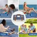 Waterproof Picnic Blankets- Extra Large Outdoor Blanket Foldable, Beach Blanket with PU Handles, Sandproof Picnic Mat for Hiking, Camping, Lawn, Park, Grass. Blue by TinyTreasures Baby Boutique