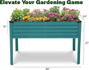 Galvanized Raised Garden Beds Outdoor with Legs // 48×24×31in Elevated Planter Box for Vegetables, Flowers (Turquoise) // Large Metal Garden Bed for Backyard Patio Gardening by GreenHaven Gardens