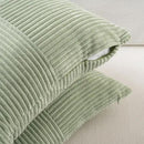 Fancy Homi Set of 2 Sage Green Boho Long Lumbar Body Decorative Throw Pillow Cover 14x36 Inch for Bed Couch Bedroom Bench, Soft Patchwork Corduroy Textured Pillow Case, Rustic Farmhouse Room Décor by CozyNest Decor