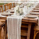 10FT 12 Pack White Cheesecloth Table Runner 20 x 120 Inch Long Rustic Gauze Cheese Cloth Table Runner for Wedding Bridal Baby Shower Table Decorations Boho Fabric Sheer Birthday Party Table Decor by CozyNest Decor