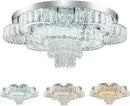 21 Inch Crystal Chandeliers with Remote Control LED Chandelier Modern Mount Flush Mount Chandelier Ceiling Light Fixtures for Bedroom Living Room Dining Room(Dimmable) by CozyNest Decor