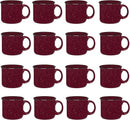 Set of 16 Ceramic Campfire Mugs – 15 Oz, Maroon – Coffee & Tea Cups for Home, Work, Travel, Camping – Customizable, Great for DIY, Events, Companies by CozyNest Decor