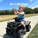 Kids ATV 4 Wheeler, 6V Ride-On Toy for Toddlers 1-3 Boys & Girls with Music, Forward & Reverse - Black by TinyTreasures Baby Boutique