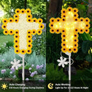 YJFWAL Solar Daisy Cross Garden Stake Lights, Yard Solar Lights Cemetery Decorations for Grave Outdoor Light Jesus Cross Sympathy Memorial Gifts for Grandmother, for Garden Yard Lawn Patio Pathway by GreenHaven Gardens