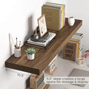 Fun Memories Floating Shelves - 10.3 Inch Deep Wall Shelf for Decor & Storage - Wall Mounted Display Shelving with Invisible Heavy-Duty Metal Bracket - 36"x 10.3"x 1.8" 1 Pack, Walnut by CozyNest Decor