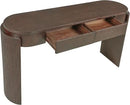 55" Sofa Table with Oval Top and 2 Drawers, Entryway Console Table with Fluted Design for Hallway,Foyer,Entry and Living Room (Fully Assembled-Espresso) by CozyNest Decor