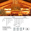 Icicle Lights for Outside, 33FT 400 LED Christmas Lights with 8 Modes Waterproof, Plug in Connectable Curtain Hanging Lights for Outdoor Indoor House Roof Party Wedding, Orange by GreenHaven Gardens