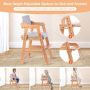 Ezebaby Wooden High Chair, Adjustable Highchair for Toddlers to Teens with Steps, Kids Dining Chair, Study Chair with Removable Cushion (Natural Color) by TinyTreasures Baby Boutique