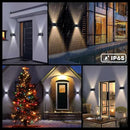 4LED Solar Wall Lights, Up and Down Lighting Solar Light Outdoor Waterproof IP65, 6500K/3000K Solar Fence Light for Yard Garden Garage Christmas Decorations (4 Pack) by GreenHaven Gardens