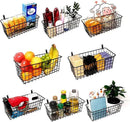 Joben Oligey 3 Set Hanging Wire Baskets ,Wall Mount Fruit Basket,No Drilling,Adhesive Small Metal Basket,Farmhouse Food Storage Mesh Bin Kitchen Pantry Laundry Bathroom Closet Garage RV ,Black by CozyNest Decor