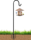 XDW-GIFTS Bird Feeder Pole for Outdoor, 60 Inch Shepherds Hooks Heavy Duty Garden Pole for Hanging Plant Basket, Solar Light Lanterns, Garden Plant Hanger Stands with 5 Base Prongs by GreenHaven Gardens