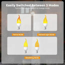 Hompavo 【Upgraded】 LED Flame Light Bulbs, 3 Modes Flickering Light Bulbs, E12 Chandelier Base Candle Fire Light Bulb for Halloween Christmas Party Porch Indoor & Outdoor Home Decoration - 6 Pack by GreenHaven Gardens