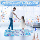 Dance Mat Toys Girl Gift: 8-Button Frozen Dance Pad Wireless Bluetooth Electronic Dance Game for Kids with 4 Game Modes LED Light Built-in Music Birthday Gifts for 3 4 5 6 7 8 9 10+ Years Old Girls by TinyTreasures Baby Boutique