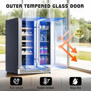 Albott Beverage Refrigerator - 24-Inch Dual Zone Cooler with Glass Door, Freestanding/Under Counter Wine and Beer Fridge, Holds 20 Bottles & 78 Cans, Ideal for Kitchen, Bar, Office, 34-64℉ & 41-68℉ by CozyNest Decor