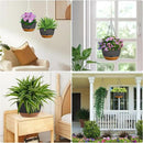 8 Inch Hanging Planters for Indoor & Outdoor Plants (2 Pack) - Self-Watering & Drainage Flower Pots with 2 Kinds of Plant Hangers for Home Decor & Garden (Deep Gray, 8 in) by GreenHaven Gardens