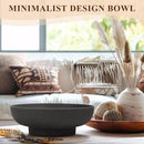 Large Decorative Resin Bowl, Modern Handicraft Bowls for Home Decor, Decorative Fruit Bowl for Kitchen Counter, Stylish Key Bowl for Entry Table, Artificial Stone Black by CozyNest Decor