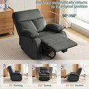 Swivel Rocker Recliner for Adults, Rocking Small Recliner Chair for Small Spaces, Glider-Nursery Rocking Chair for Living Room, RV, Nursery, Bedroom, Grey by TinyTreasures Baby Boutique