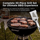 Kaluns Grilling Accessories, Dad Gifts for Christmas Grilling Gifts, Heavy Duty Stainless Steel Grill Set BBQ Grill Accessories for Outdoor Grill with Meat Thermometer, Case and Apron by GreenHaven Gardens