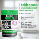 Rockin' Green Hard Rock Laundry Detergent for Hard Water (90 Loads), Plant based, Natural Laundry Detergent Powder, Biodegradable Odor Fighter, Safe for Sensitive Skin, 45 oz (Lavender Mint Revival) by TinyTreasures Baby Boutique