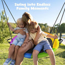 Hapfan 40" Saucer Tree Swing for Kids and Adults, Disc Round Swing for Kids Outdoor with Swivel, UV-Resistant Textilene Fabric, 700 lb Weight Capacity, 9.8 FT Hanging Straps, 2-Year Warranty (Rainbow) by TinyTreasures Baby Boutique