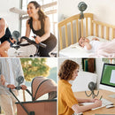 Momcozy Portable Stroller Fan, 8000mAh, 27H Ultra-long Battery Life, Detachable 4 Speed 360°Rotate, LED Night Light with 2 Modes, USB Rechargeable Handheld Cooling Fan for Travel, Car Seat, Bedroom by TinyTreasures Baby Boutique