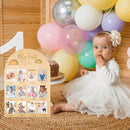 R HORSE My First Year Photo Display Wood Board, 3D Boho Sun Baby's First Year Picture Frame 12 Months Milestone Board Neutral Baby Keepsake Birthday Nursery Decor Gift for Boy Girl by TinyTreasures Baby Boutique