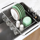 MAJALiS Dish Drying Rack in Sink - Small Dish Drainers for Kitchen Sink, Over The Sink Dish Racks with Utensil Holder, Stainless Steel Dish Rack in Sink, Silver by CozyNest Decor