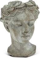 Abbott Collection Goddess Head Planter - Extra Small Cement Indoor and Outdoor Planter Pot - Grecian Woman Statue Head Planter for Flowers and Succulents (Grey, 2.75" Opening) by GreenHaven Gardens