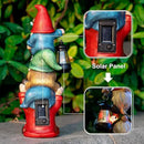 Garden Gnome Statue with Solar Lights Large Garden Sculptures Funny Triple Gnome Outdoor Patio Lawn Yard Garden Decor Gifts for Women Mom 12 in Spring Gnomes Outdoor by GreenHaven Gardens