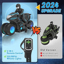 Eulogia Remote Control Motorcycle Toys New Upgraded RGB Wheels Lights, RC Motorbike with 2-in-1 Remote, Gesture Sensing Stunts Dirt Bike, 360° Rotating High Speed Motocross Car for Boys Girls Gift by TinyTreasures Baby Boutique