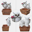 Garden Owl Statue Planter Outdoor - Large Owl Welcome Statue Tall Decor Fake Owls to Scare Birds Outdoor Sculptures for Patio Porch 25.2inch, White by GreenHaven Gardens
