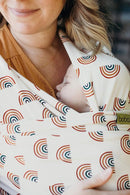 Boba Baby Wrap Carrier – Original Baby Sling Carrier for Newborns (7–35 lbs), Soft, Secure, Hands-Free & Ergonomic, Ideal for Comfortable Bonding, New Parents (Serenity Rainbow) by TinyTreasures Baby Boutique