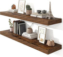 Heimlove 48" Floating Shelves for Wall,10 Deep Rustic Brown Wood Display & Storage Wall Shelves with Heavy Duty Brackets for Bathroom,Bedroom,Kitchen,Living Room,Office,Set of 2 by CozyNest Decor