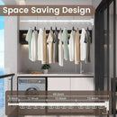 Clothes Drying Rack Wall Mounted, Retractable Drying Racks for Laundry, Foldable Drying Rack With 12 Hooks, Sturdy Tri-Fold Wall Mounted Space Saver for Laundry Room Balcony Bathroom - 49.8", White by CozyNest Decor
