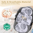 Infant Car Seat Insert, 2-in-1 Head & Body Carseat Support for Baby Newborn Toddler with Strap Covers, Reversible Ultra-Soft Cushion for Baby Carseat, Stroller, Swing & Bouncer by TinyTreasures Baby Boutique