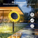 Outdoor Solar Lights, 2 Pack Led Solar Sunflower Lights, Stake/Wall 2-in-1 Waterproof Solar Garden Lights for Yard, Landscape, Fence, Patio, Driveway, Pathway, Backyard Decoration (Warm White) by GreenHaven Gardens