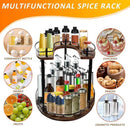 2-Tier Lazy Susan Organizer, Rotating Spice Rack with Stable Carousel Base & 4 Height Settings, Spice Rack Organizer for Cupboard Kitchen Countertop Dining Table by CozyNest Decor