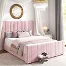 HOMBCK Pink Full Size Bed Frame Upholstered Bed with Velvet Tufted Headboard & Footboard, Mattress Foundation/Wooden Slats/Noise Free/No Box Spring Needed/Easy Assembly by CozyNest Decor